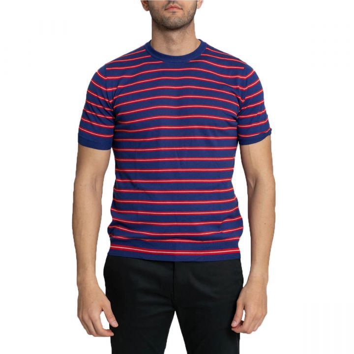 Basic Striped T-Shirt/Navy Blue