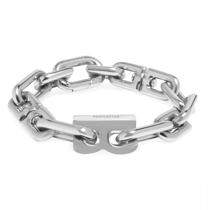 B Chain Thin Bracelet In Silver