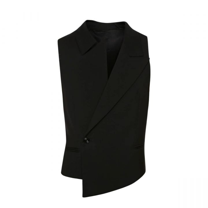 Assymetric Waistcoat In Black