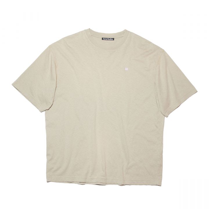 Faded Cotton T-Shirt/Beige