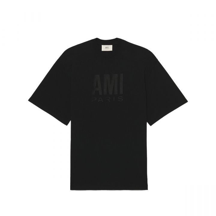 Embroidered Logo Cotton T-Shirt/Black
