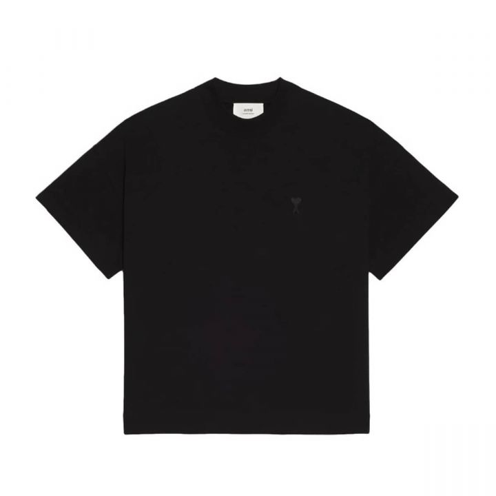 Boxy Fit Tee With Black Logo