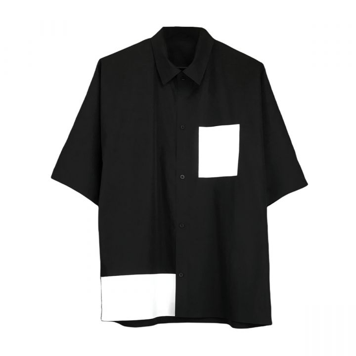 Popeline Printed Black Shirt