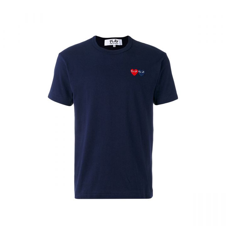 Double Heart T-Shirt/Navy
