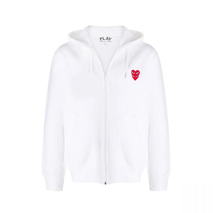Double Heart Embroidered Hoodie