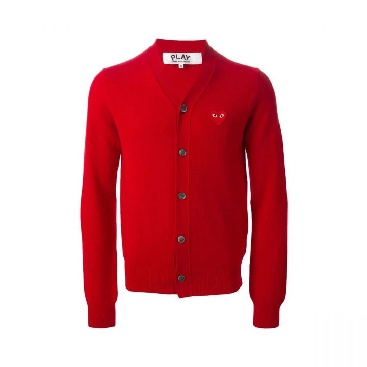 Red Embroidered Heart Cardigan