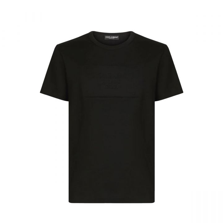 Black T-Shirt With Embossed Logo