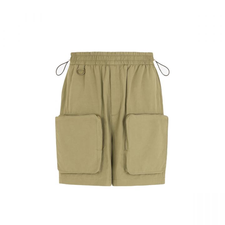 Khaki Cotton Cargo Shorts