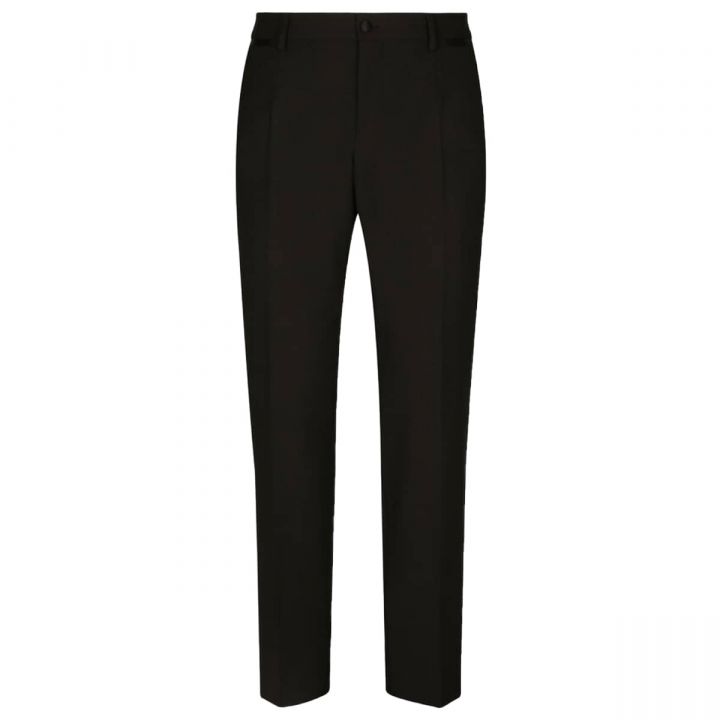 Tailored Stretch Wool Tuxedo Pants
