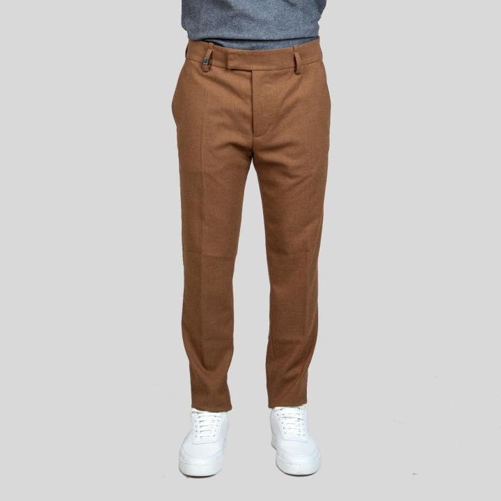Light Wool Trousers Brown