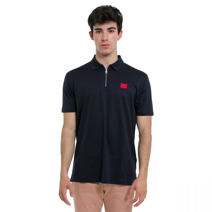 Slim-Fit Pique Polo Shirt/Navy Blue