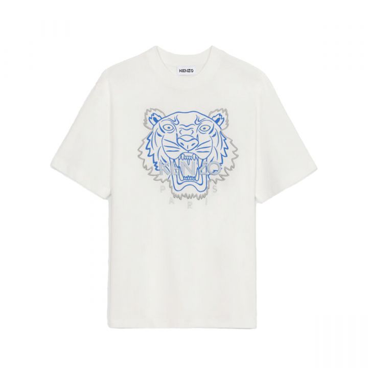 Embroidered Tiger T-Shirt/White