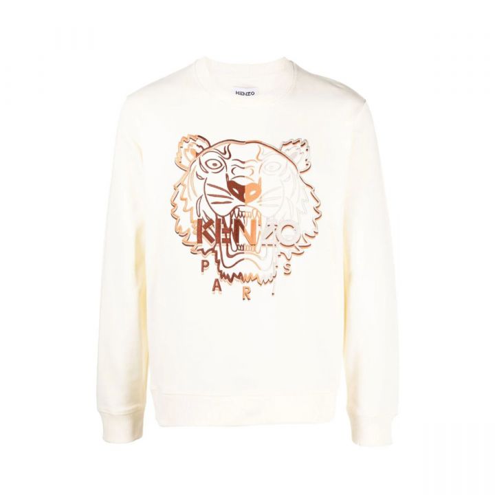 Tiger Head Sweatshirt/Creme