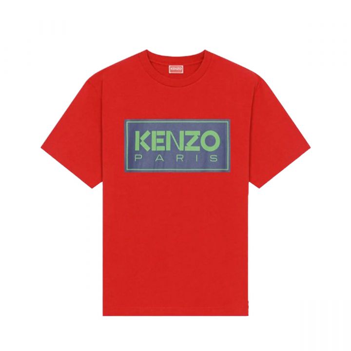 Square Printed Logo T-Shirt/Red