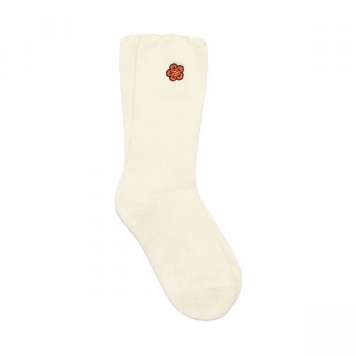 'Boke Flower' Crest Socks/White