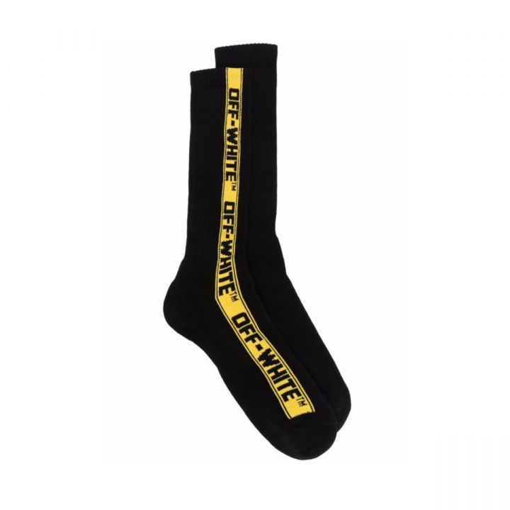Industrial Belt Stripe Socks In Black