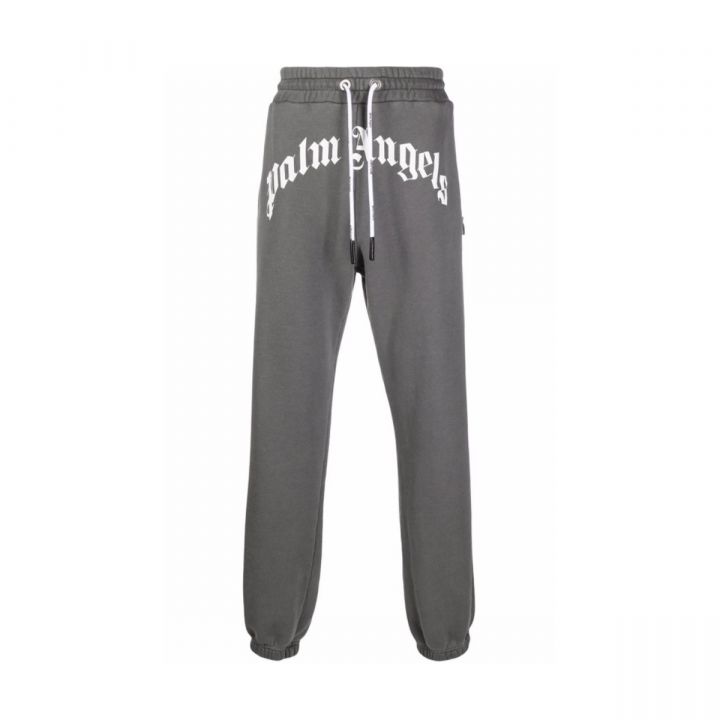 Garment Dyed Curved Logo Sweatpants