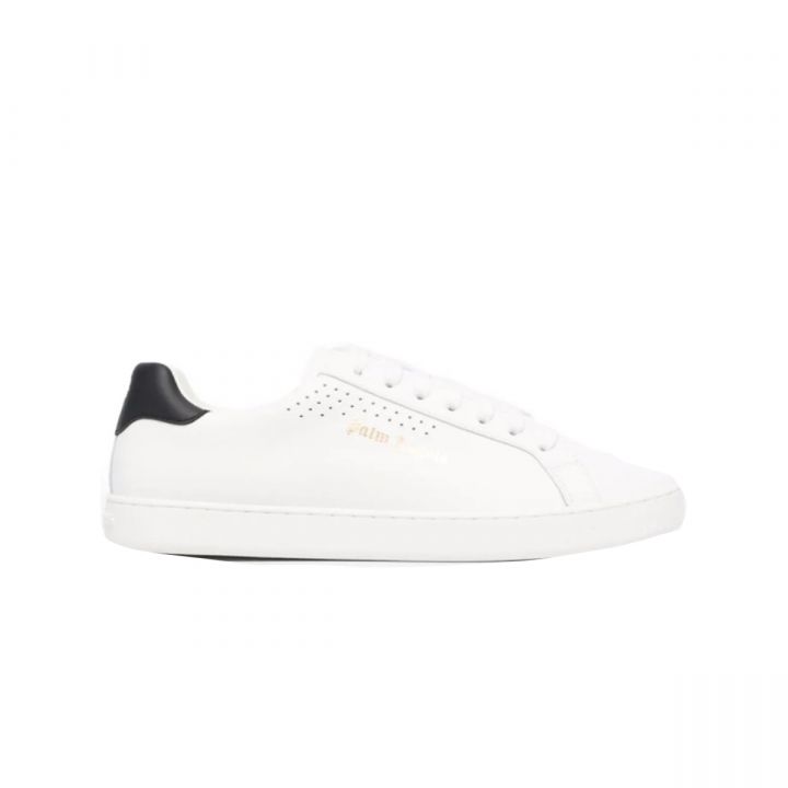 White Tennis Sneakers With Black Detail