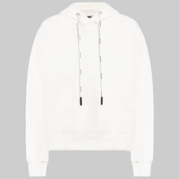 White Hoodie With Logo Patch