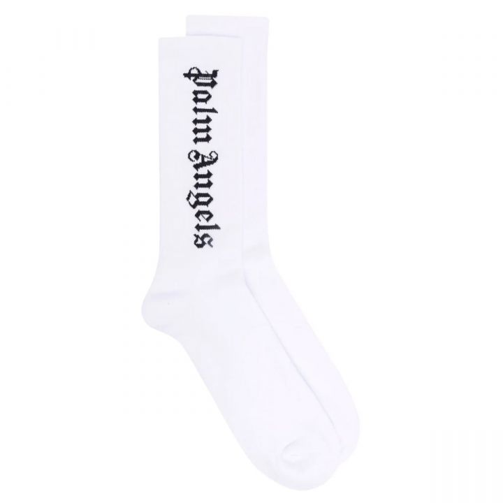 Printed Logo Socks In White