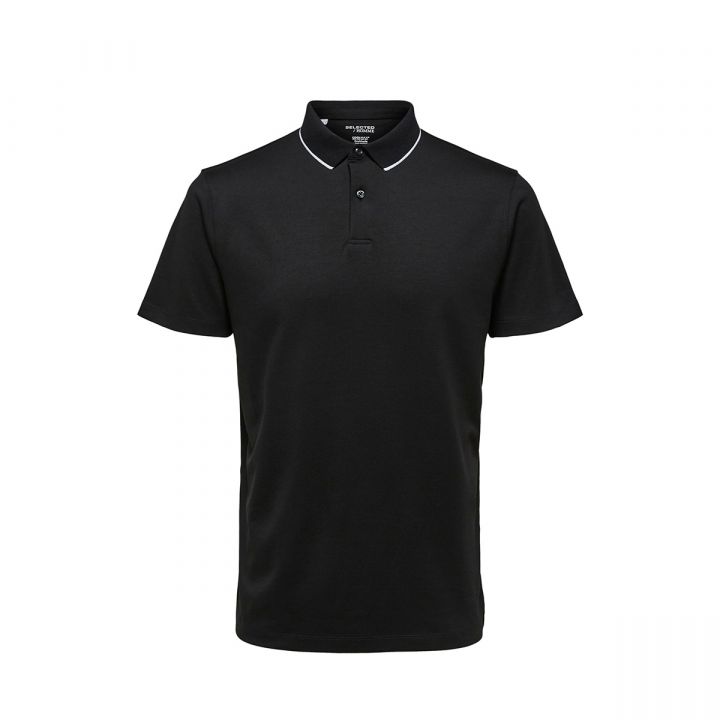 Short-Sleeved Polo Shirt In Black