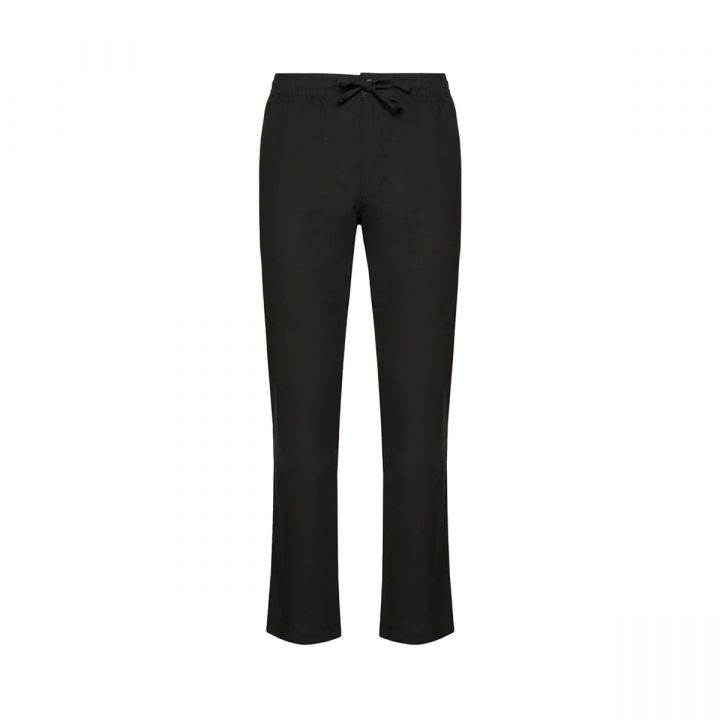 Linen Black Straight Fit Trousers