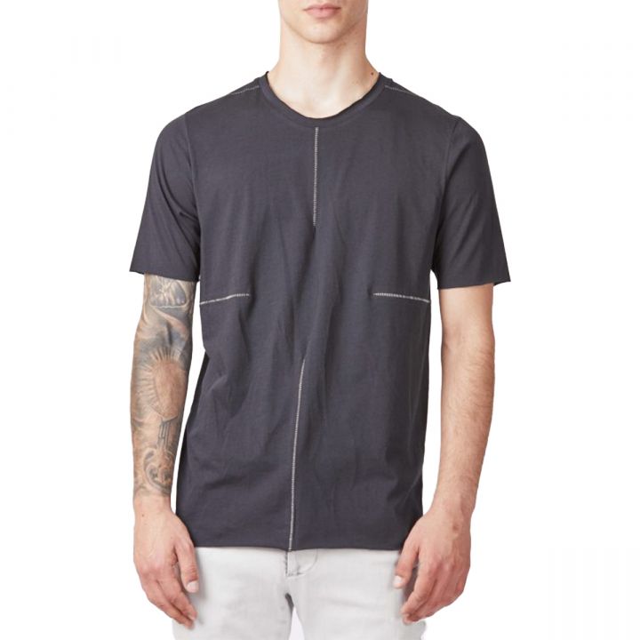 Contrast-Stitch T-Shirt/Black