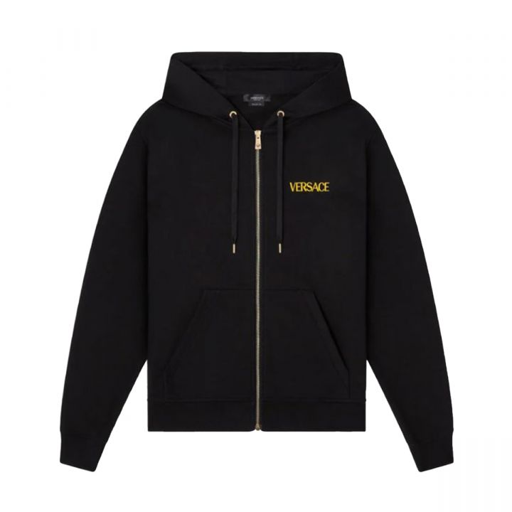 Embroidered Logo Zip-Up Hoodie