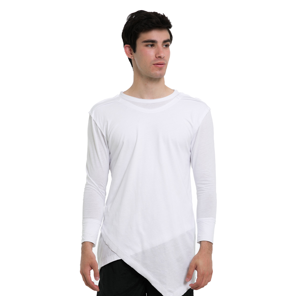 Ανδρικό Λευκό Assymetric Double T-Shirt ISSI 222-32409-WHT