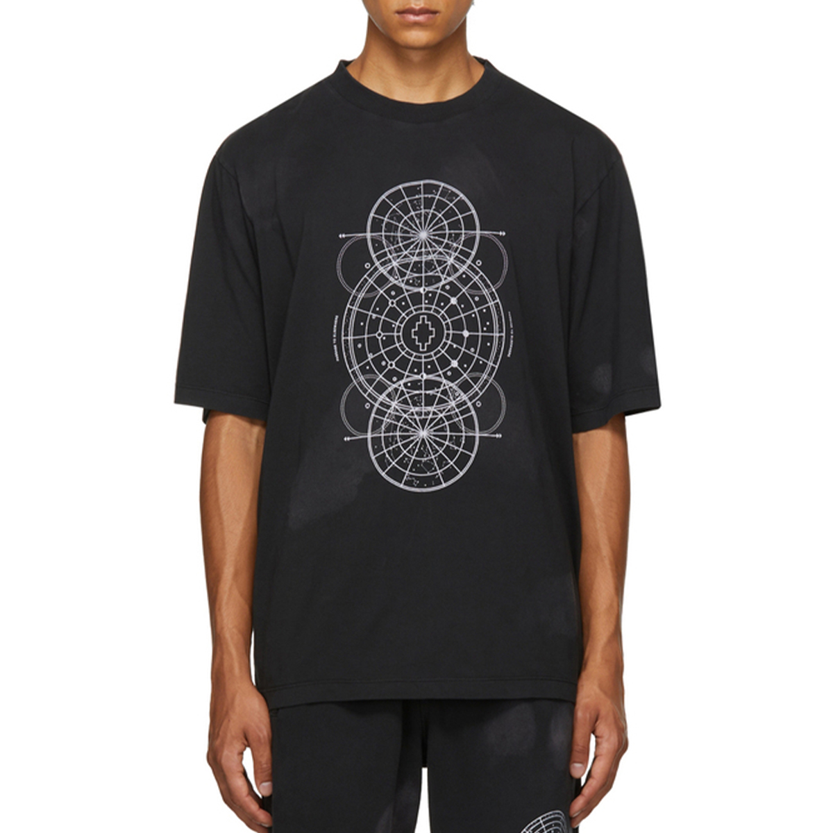 Ανδρικό Μαύρο Astral Circles Over T-Shirt MARCELO BURLON