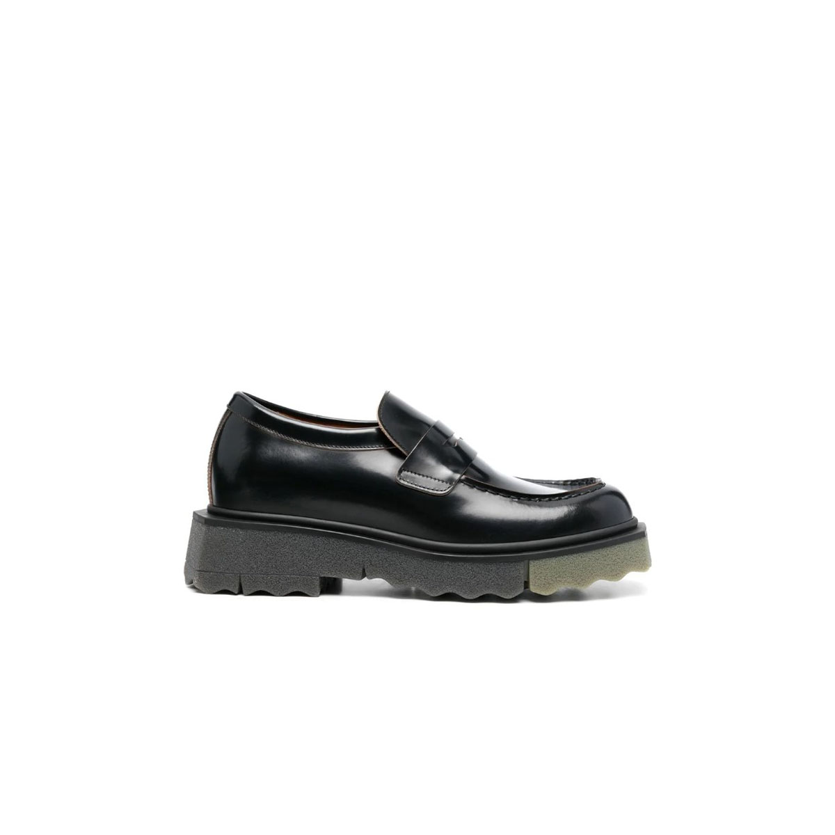Παπούτσια Ανδρικό Μαύρο Leather Sponge Loafers OFF-WHITE